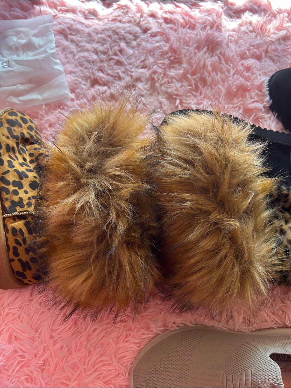 Faux Fur women’s outdoor black and bleopard prints boots  in Brown - Women's Coz